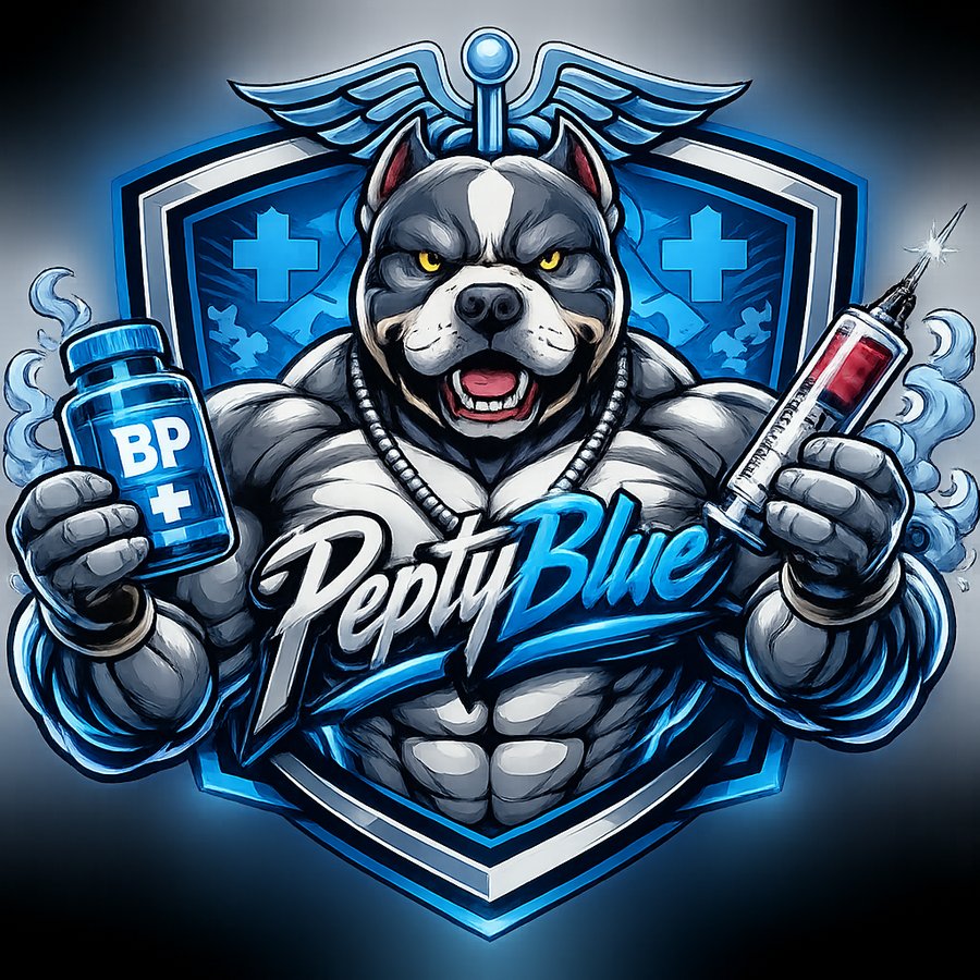Logotipo de la marca de suplementos PeptyBlue, tienda online de Roger Martín