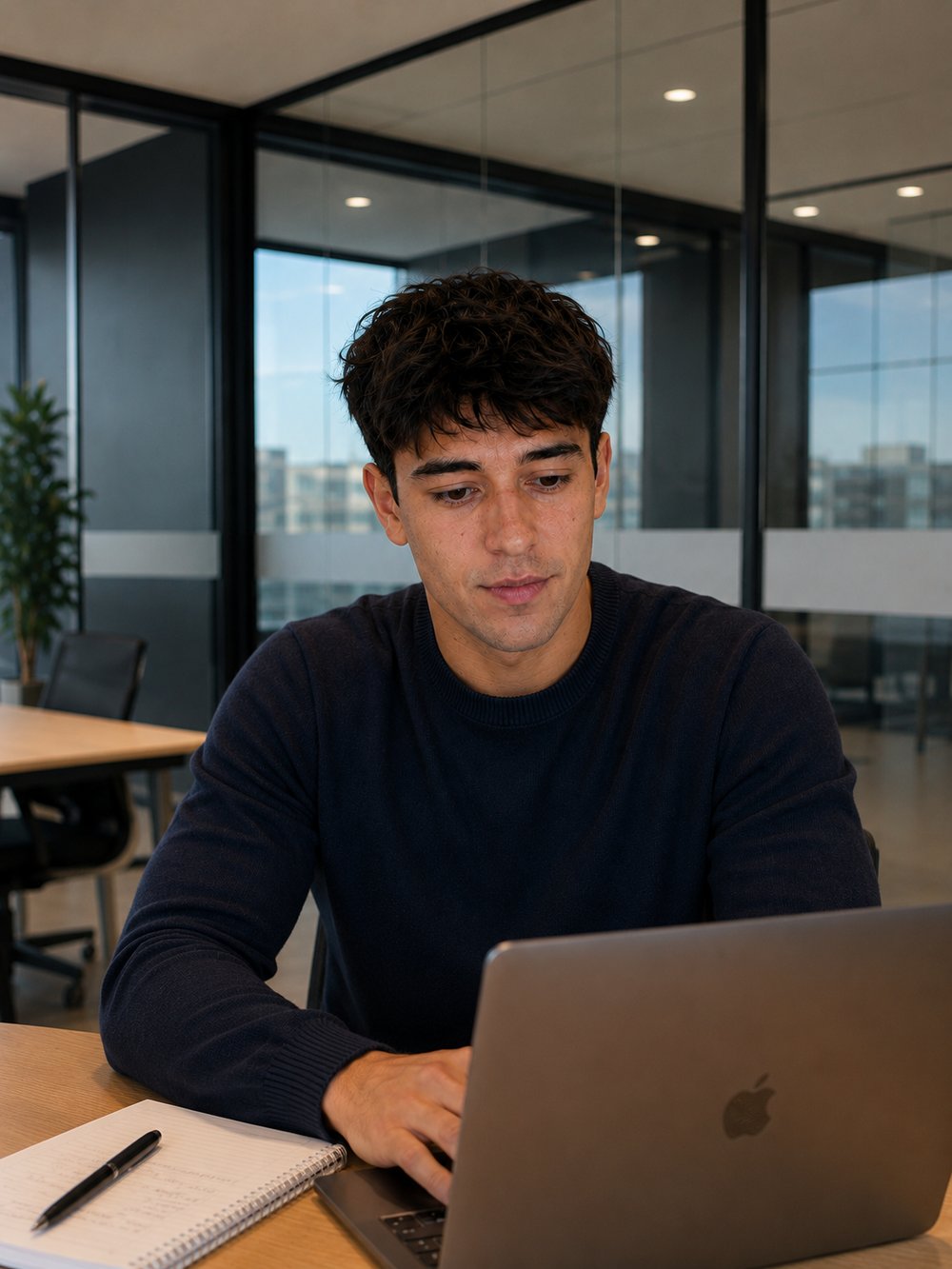 Roger Martín trabajando en el diseño de una web